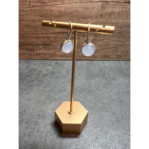 NEW Blue chalcedony sterling silver earrings 4.61 grams - Picture 5 of 7